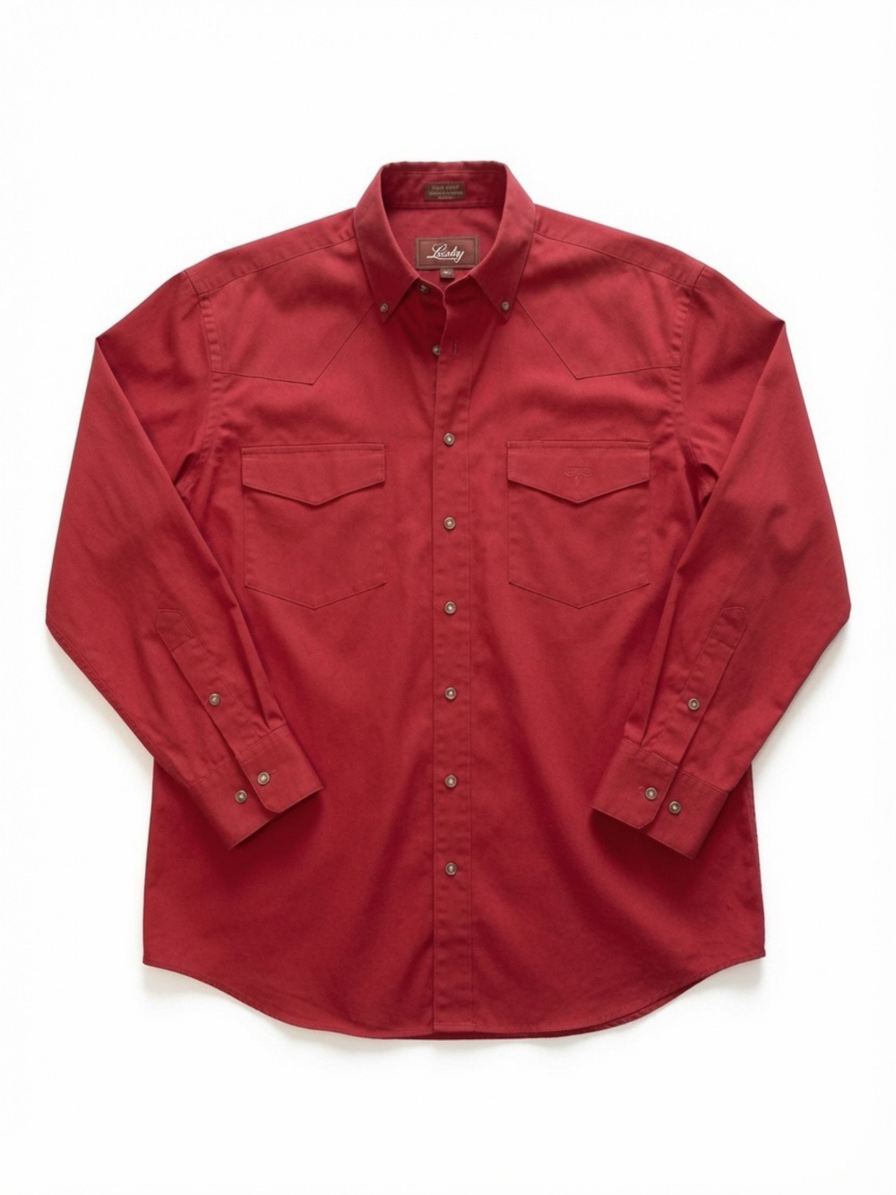 Lucchese Men's vintage Red Western Button-Down Shirt 1990